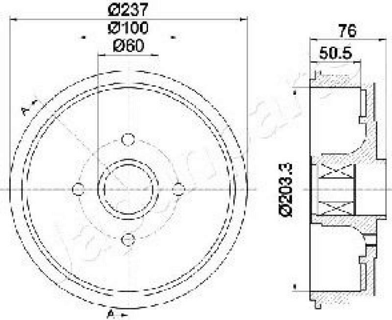 2x JAPANPARTS Brake Drum