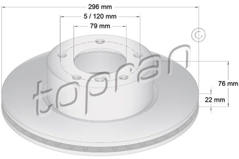 2x TOPRAN Bremsscheibe COATED