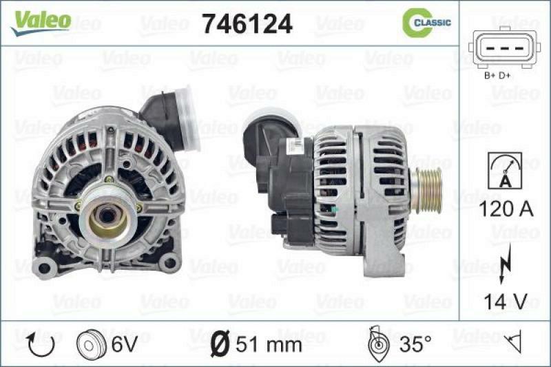 VALEO Alternator REMANUFACTURED CLASSIC