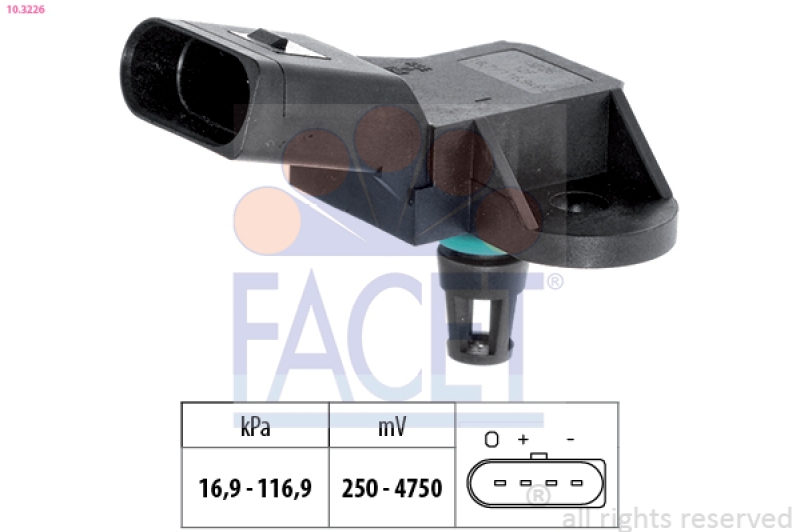 FACET Luftdrucksensor, Höhenanpassung Made in Italy - OE Equivalent