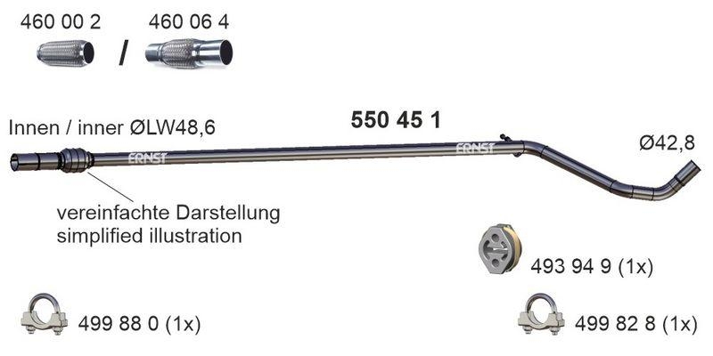ERNST Abgasrohr 550451
