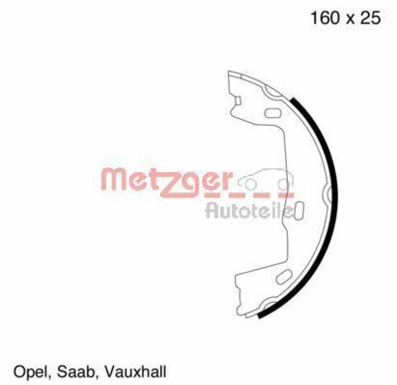 METZGER Brake Shoe Set, parking brake