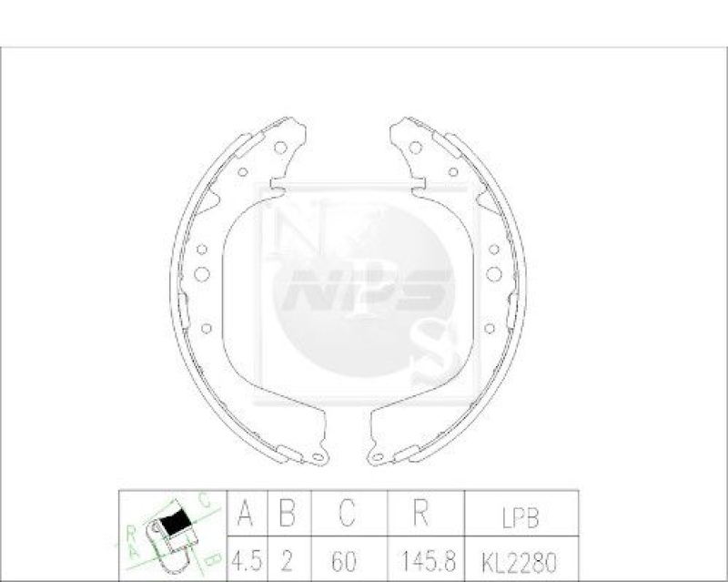 NPS Brake Shoe Set