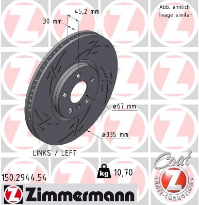 2x ZIMMERMANN Brake Disc BLACK Z