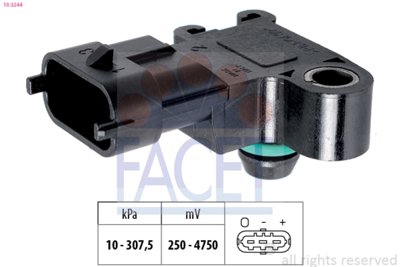 FACET Air Pressure Sensor, height adaptation Made in Italy - OE Equivalent