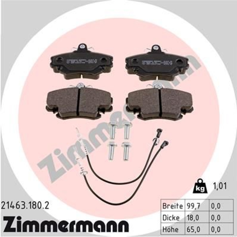 ZIMMERMANN Bremsbelagsatz, Scheibenbremse