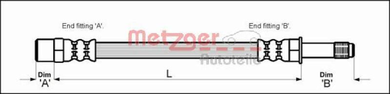 METZGER Brake Hose