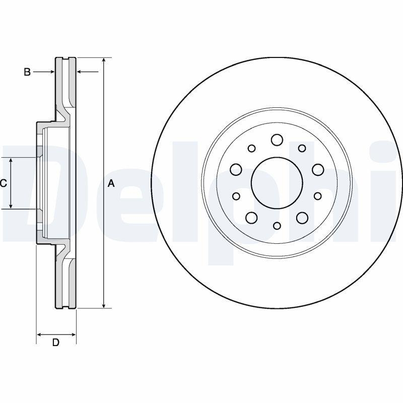 2x DELPHI Bremsscheibe BG4797C