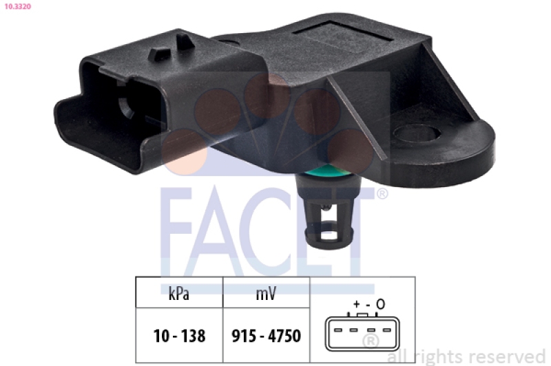 FACET Luftdrucksensor, Höhenanpassung Made in Italy - OE Equivalent