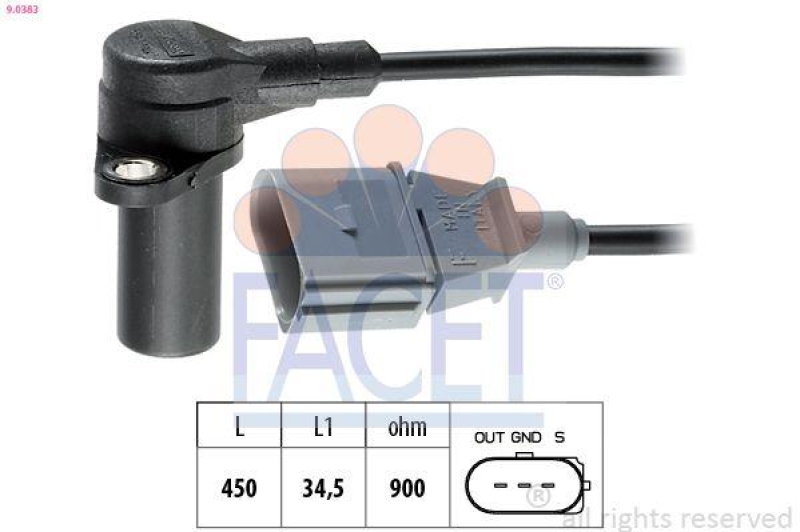 FACET Sensor, crankshaft pulse Made in Italy - OE Equivalent