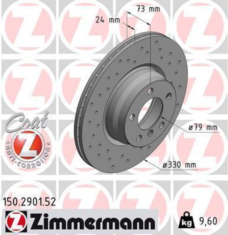 Zimmermann Bremsscheiben Ø330mm + Beläge vorne passend für B...