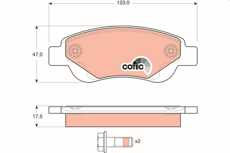 TRW 4x Bremsbeläge Bremsbelagsatz COTEC