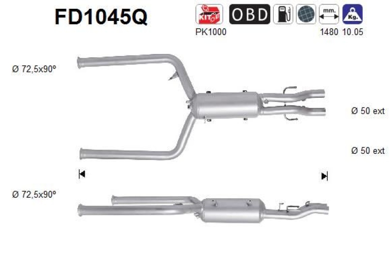 AS Ru&szlig;-/Partikelfilter, Abgasanlage FD1045Q