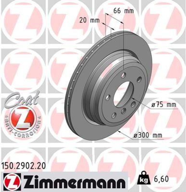 2x Zimmermann Bremsscheiben Coat Z Ø300mm Vorne passend für BMW 3 F31 xDrive 320 150.2902.20