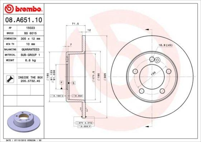 2x BREMBO Bremsscheibe PRIME LINE