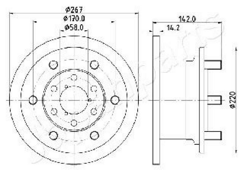 2x JAPANPARTS Bremsscheibe