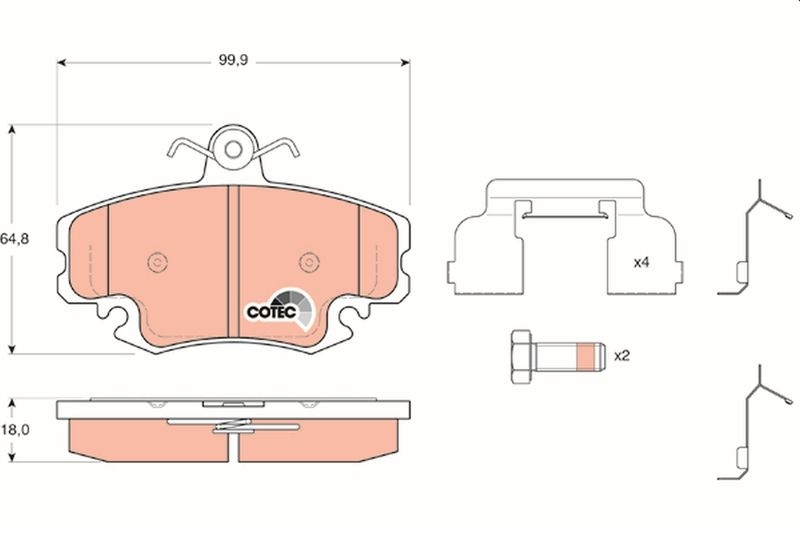 TRW Brake Pad Set, disc brake COTEC