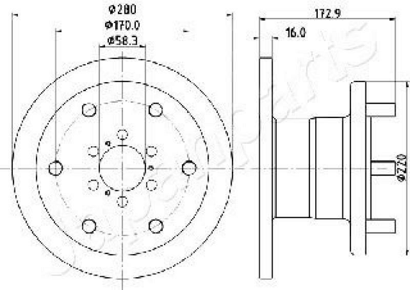 2x JAPANPARTS Bremsscheibe