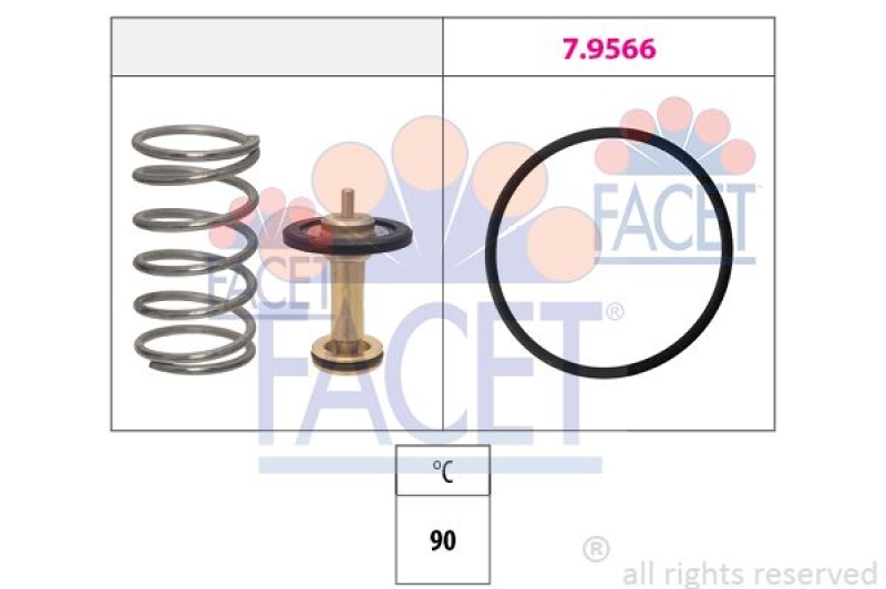 FACET Thermostat für Kühlmittel / Kühlerthermostat Made in Italy - OE Equivalent