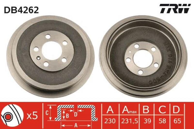 2x TRW Bremstrommel