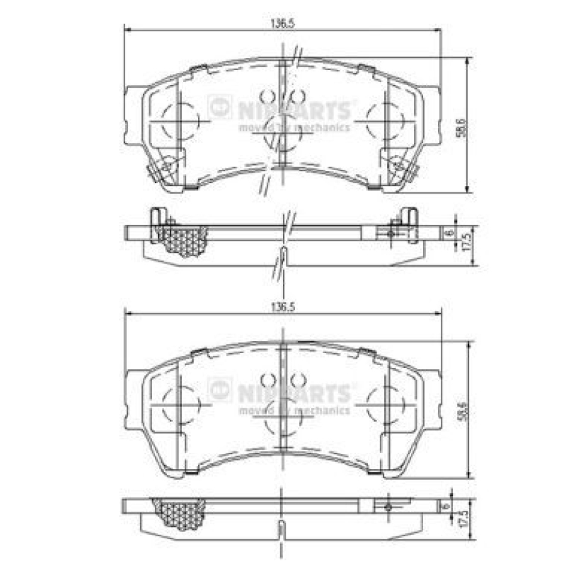 NIPPARTS Brake Pad Set, disc brake