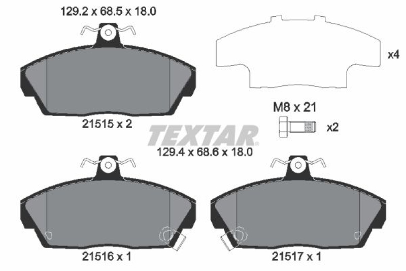 TEXTAR Brake Pad Set, disc brake