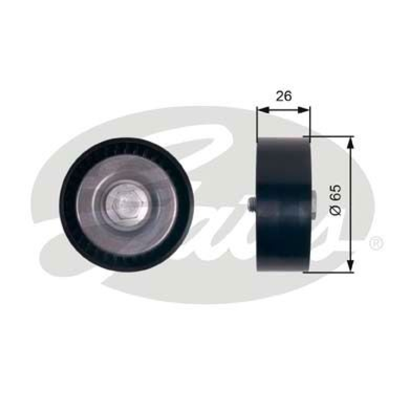 GATES Deflection/Guide Pulley, V-ribbed belt DriveAlign®