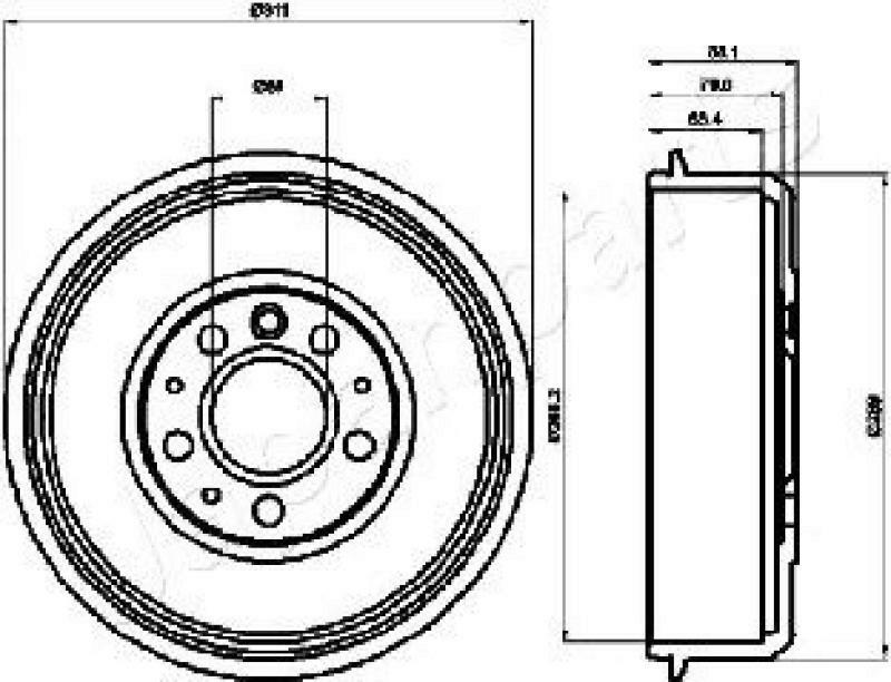 2x JAPANPARTS Bremstrommel