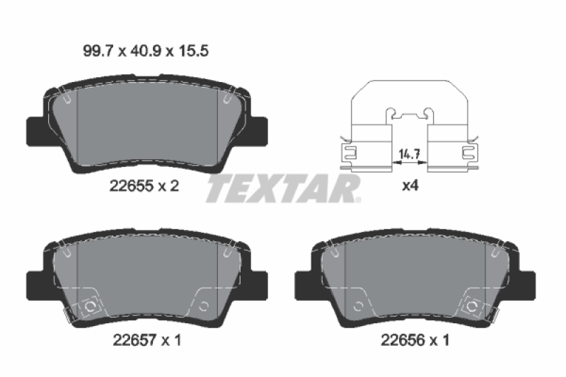 TEXTAR Bremsbelagsatz, Scheibenbremse Q+ 2265501