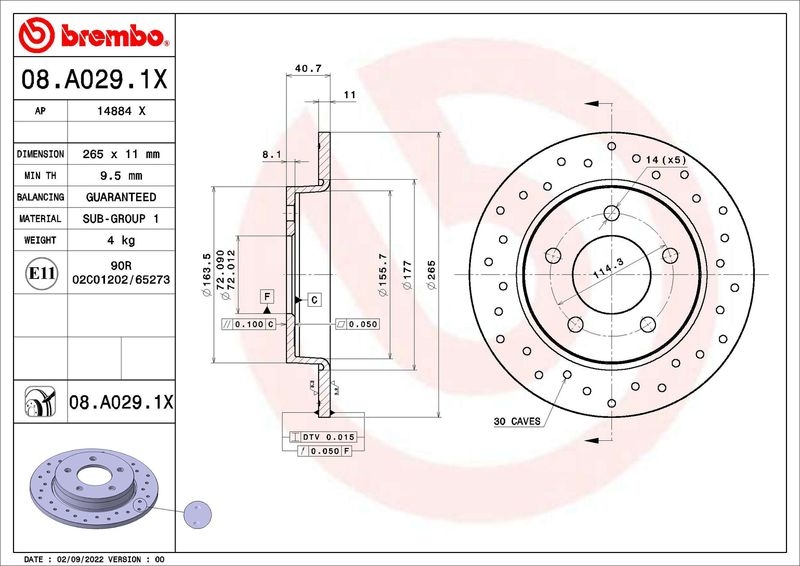 2x BREMBO Bremsscheibe XTRA LINE - Xtra