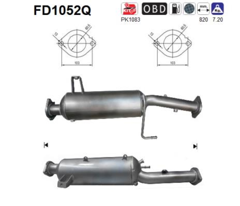 AS Ru&szlig;-/Partikelfilter, Abgasanlage FD1052Q