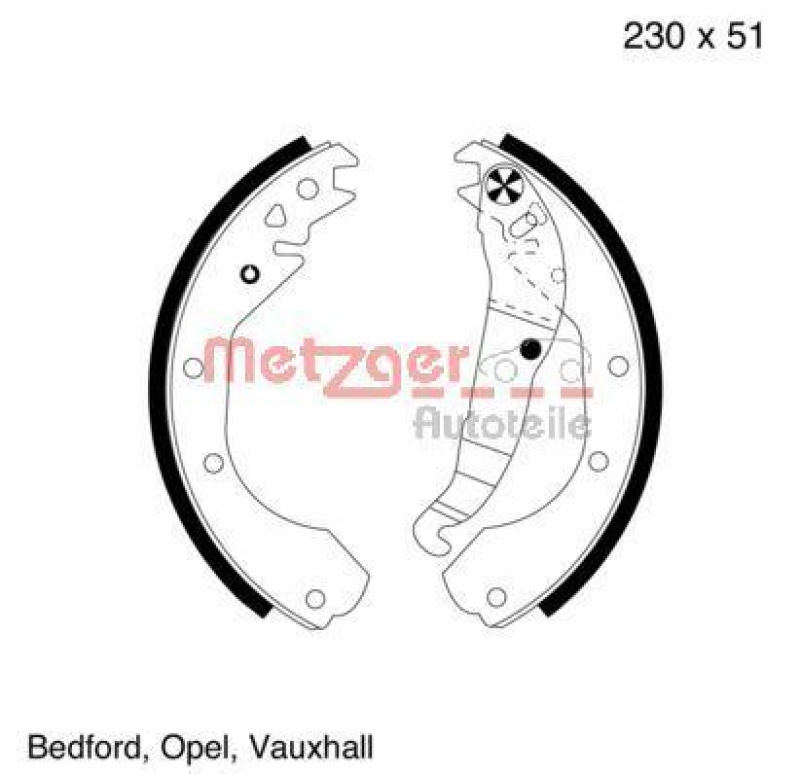 METZGER Brake Shoe Set