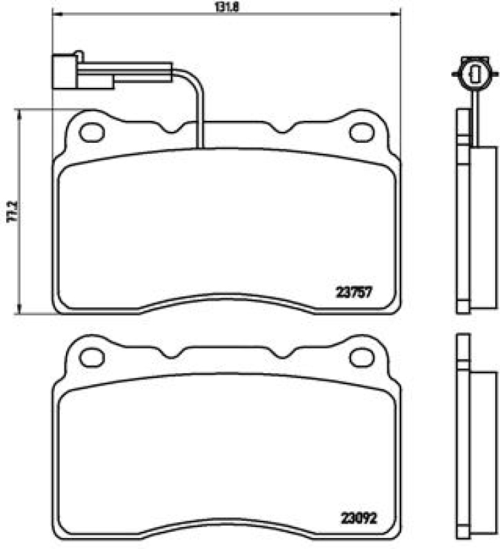 BREMBO Brake Pad Set, disc brake XTRA LINE