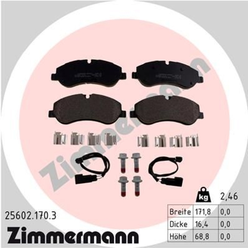 ZIMMERMANN Brake Pad Set, disc brake