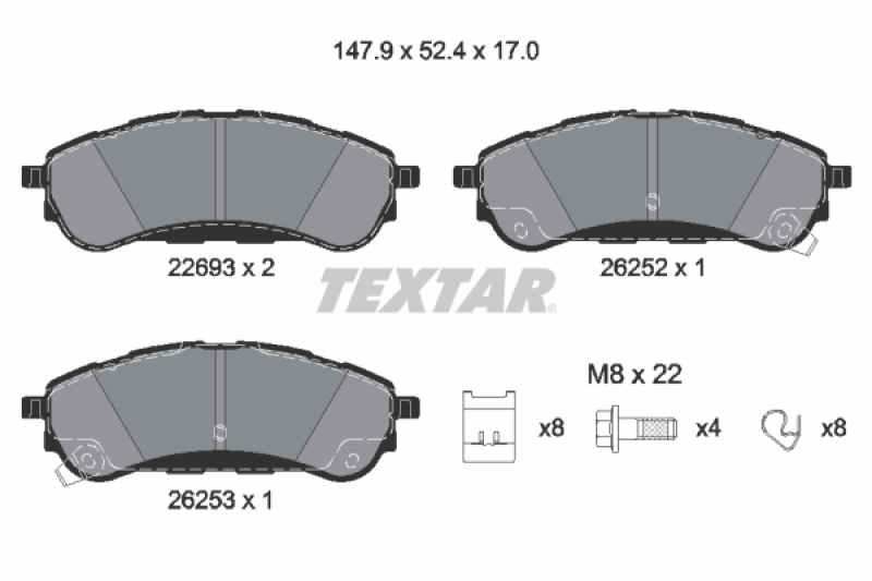 TEXTAR Bremsbelagsatz, Scheibenbremse Q+