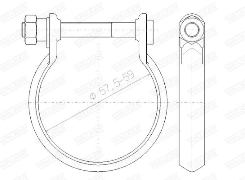 WALKER Clamp, exhaust system
