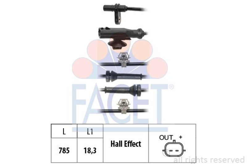 FACET Sensor, wheel speed Made in Italy - OE Equivalent
