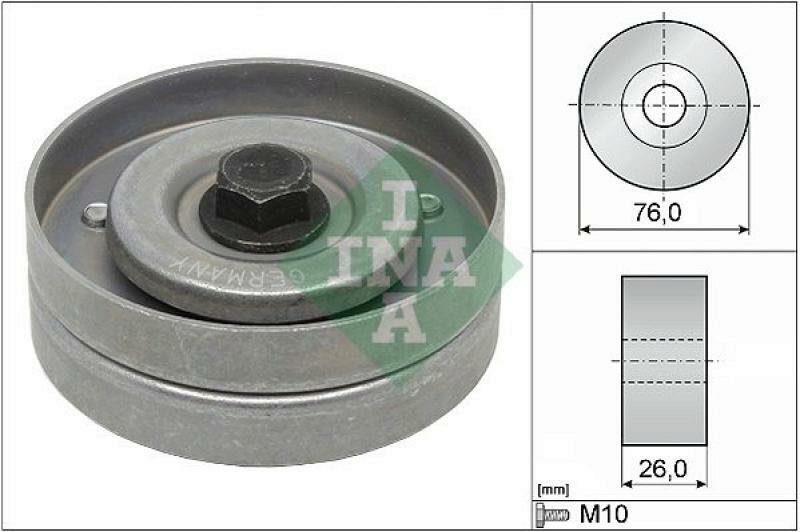 INA Deflection/Guide Pulley, v-ribbed belt