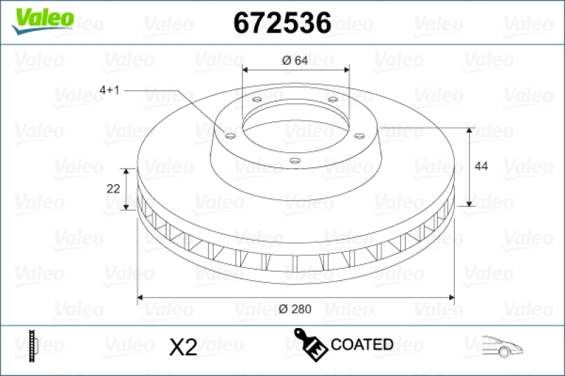 VALEO Bremsscheibe COATED