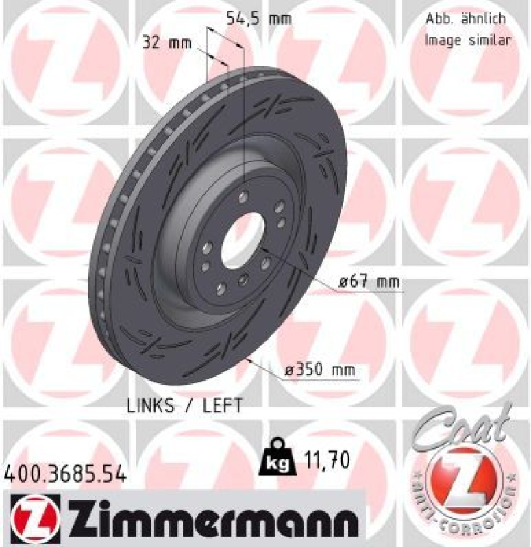 2x ZIMMERMANN Bremsscheibe BLACK Z