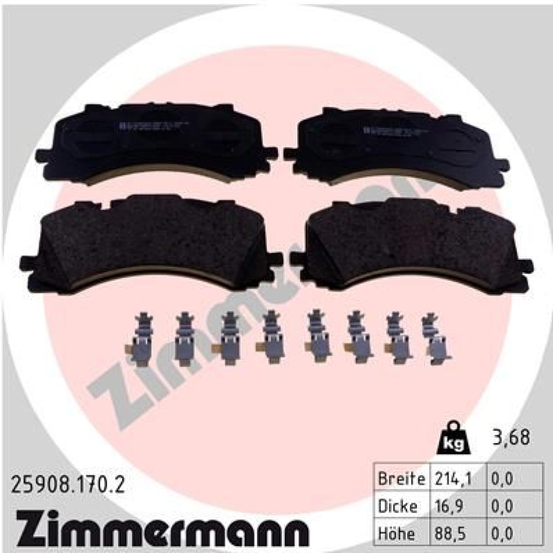 ZIMMERMANN Bremsbelagsatz, Scheibenbremse