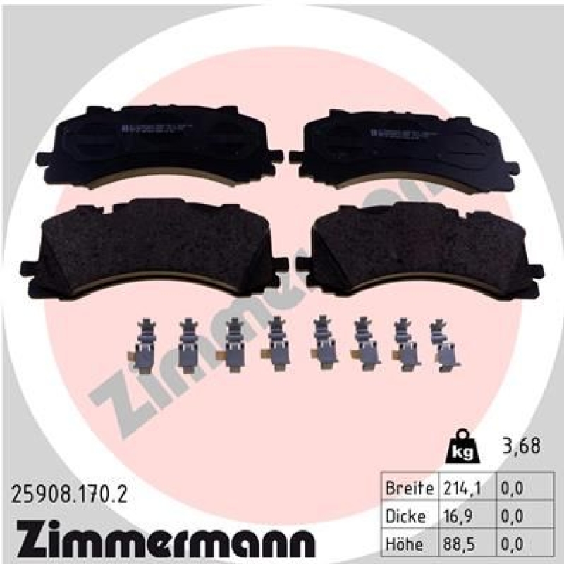 ZIMMERMANN Brake Pad Set, disc brake