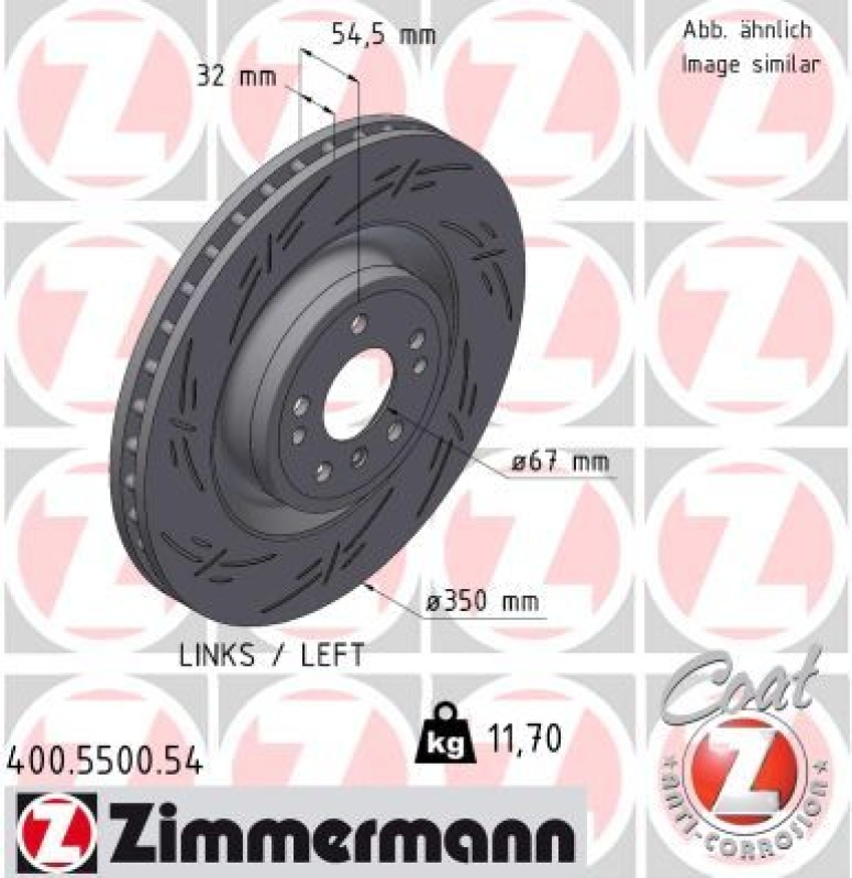 Zimmermann Bremsscheibe Black Ø350mm Vorne links passend für Merc...