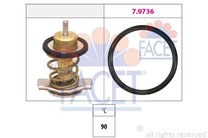 FACET Thermostat für Kühlmittel / Kühlerthermostat Made in Italy - OE Equivalent