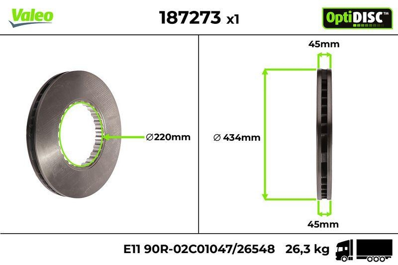 2x VALEO Bremsscheibe OptiDISC