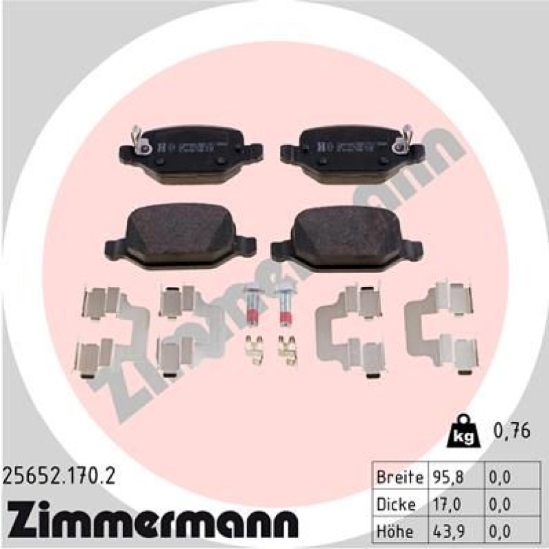 ZIMMERMANN Bremsbelagsatz, Scheibenbremse