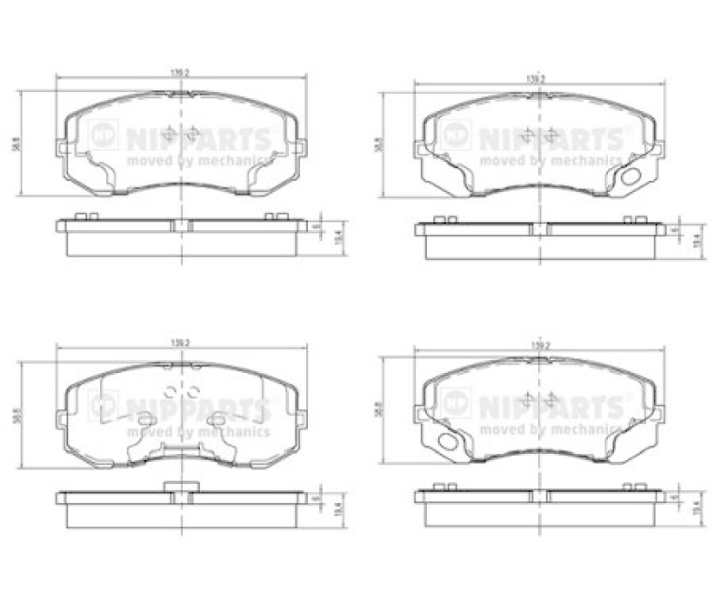 NIPPARTS Brake Pad Set, disc brake