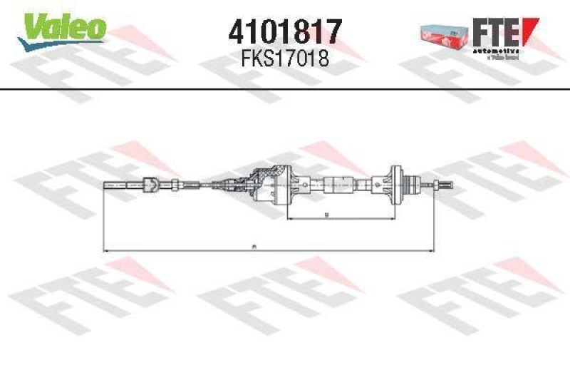 VALEO Seilzug, Kupplungsbet&auml;tigung FTE CLUTCH ACTUATION 4101817