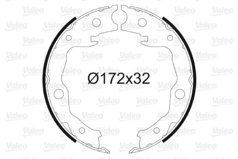 VALEO Brake Shoe Set, parking brake