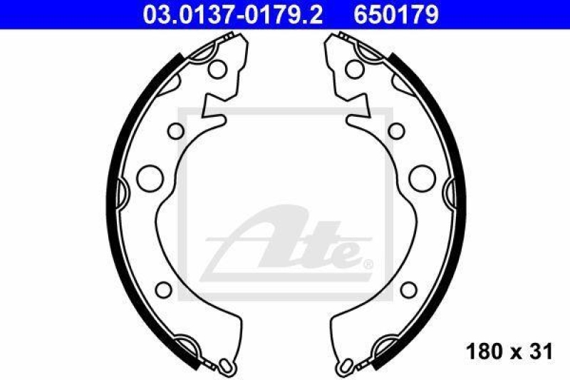 ATE Bremsbackensatz 03.0137-0179.2